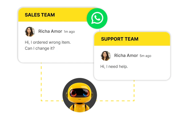 sales team - support team