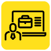 icon tie person beg laptop